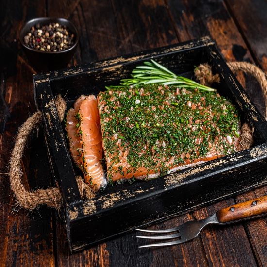 Bild von Gravedlachsseiten, vorgeschn.