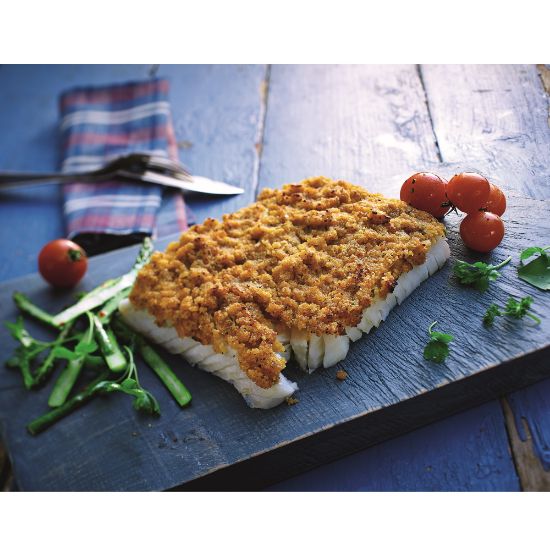 Bild von MSC Schlemmerfilet á la Bordelaise 200g mit der Beschreibung Alaska-Seelachsfilet mit einer würzigen Käuterauflage. MSC-C-53059