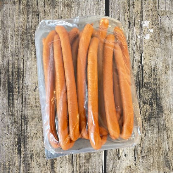 Bild von FRISCHE Wiener Würstchen 50g/St mit der Beschreibung Knackig im Biss & gut geräuchert. Im Atmospack verpackt.