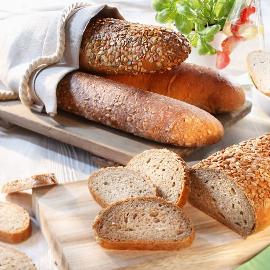 Bild von Gastro-Brot Mischbox, 4-fach sortiert mit der Beschreibung Mischbrote 500g/Stk.-  verschiedene Sorten, vorgebacken