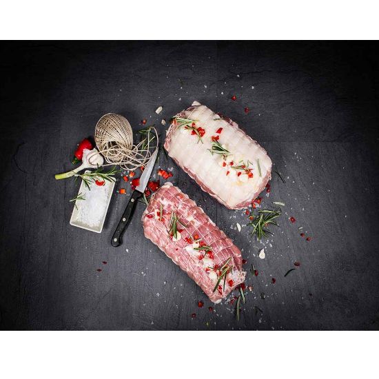 Bild von LASCHORI Spanferkelrollbraten mit der Beschreibung 1,1 bis 2,5kg/St, einz.vakumiert, gefroren