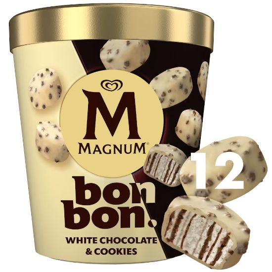 Bild von Magnum Bonbon White Chocolate & Cookies mit der Beschreibung 12 Stück á 17 ml