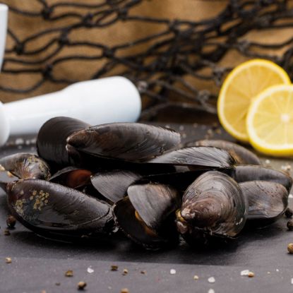 Bild von Ganze Miesmuschel mit Schale, gekocht mit der Beschreibung 60/80 Stk. p.kg, IRLAND