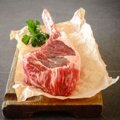 Bild von Tomahawk Steak ca.900g/Stk mit der Beschreibung Donald Russell, Dry Aged Beef, gefroren