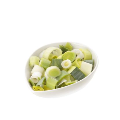 Bild von Porree geschnitten 50/50 TIFA