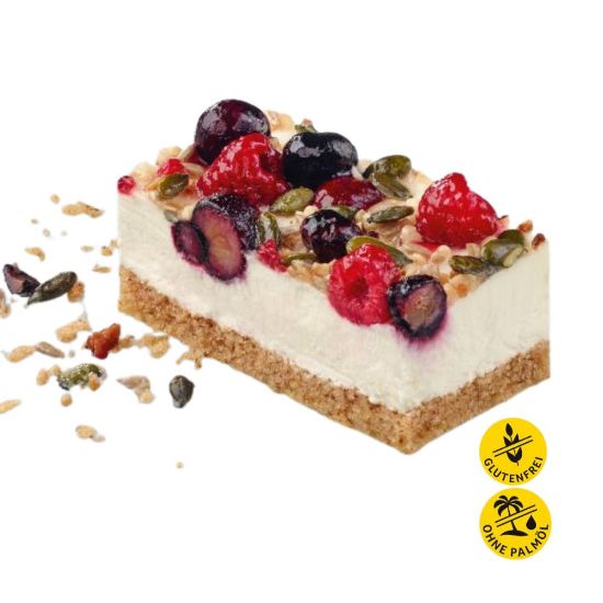 Bild von Beeren-SKYR-Schnitte glutenfrei mit der Beschreibung 19,5x29cm/1450g in 12 Stk. vorgeschnitten
