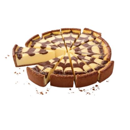 Bild von Zebra-Rahm-Käse-Torte mit der Beschreibung ø28 cm /2250g in 12 StK vorgeschnitten