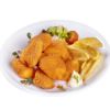 Bild von TIFA Chicken-Crossis ca.25g/Stück mit der Beschreibung Zarte, saftige Hähnchenbrustfiletstücke, flüssig gewürzt & umhüllt mit roter,knuspriger Panade.