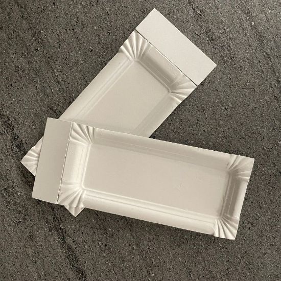 Bild von Pappteller 28 3/4M  8x18cm mit der Beschreibung m. Abriss 250 Stk