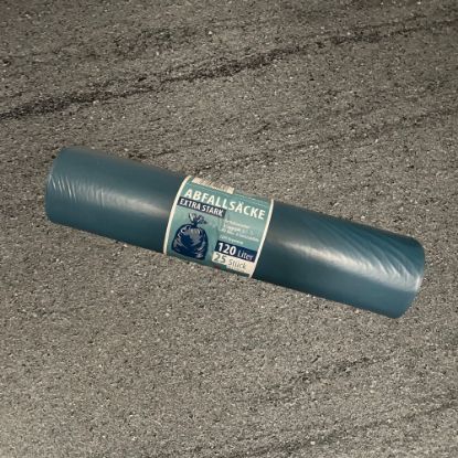 Bild von Müllsäcke blau 120l - 70x110cm mit der Beschreibung 1 VE = 1 Rolle=25 Sack