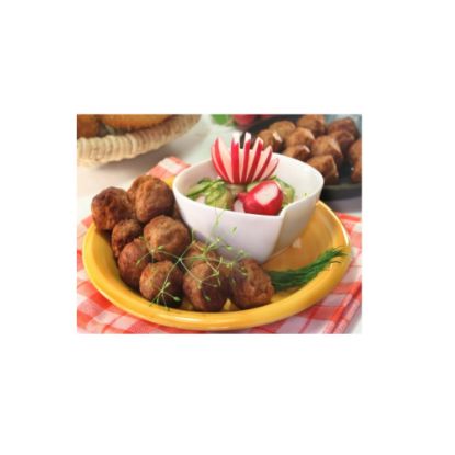 Bild von Party-Frikadelle 20g, fertig gebraten mit der Beschreibung Kleine Frikadelle aus ausgesuchtem Schweinefleisch.