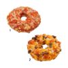 Bild von Pizza Donut Mischkiste 2-fach sortiert, 100g mit der Beschreibung Tomate-Basilikum & Cheeseburger Style, ferti gebacken
