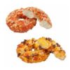 Bild von Pizza Donut Mischkiste 2-fach sortiert, 100g mit der Beschreibung Tomate-Basilikum & Cheeseburger Style, ferti gebacken