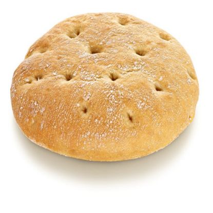 Bild von Fossette 100g/13cm Ø,vegan,fertig gebacken mit der Beschreibung Mit nativem Olivenöl im Steinofen gebacken.Leicht bemehlt..auftauen,belegen,fertig