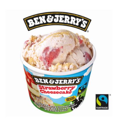 Bild von BJ Strawberry Cheesecake 100ml mit der Beschreibung Erdbeer-Käsekuchen-Eiscreme mit Erdbeerstücken und Keksstrudel