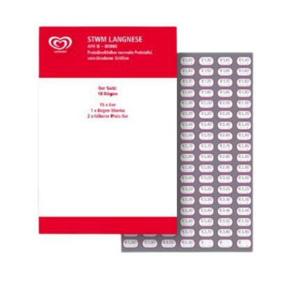 Bild von Preisüberkleber mit der Beschreibung 0-er Endung