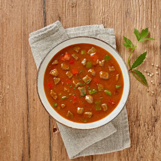 Bild von Ungarische Gulaschsuppe mit der Beschreibung Sevierfertig zubereitet.