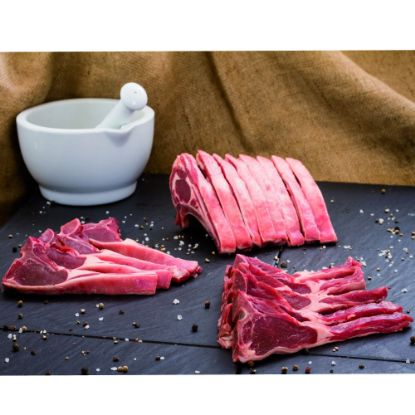 Bild von Lammrücken in Scheiben, NEUSEELAND mit der Beschreibung ca.1,5-1,8kg/Pack mit ca.18 Stk., 75mm