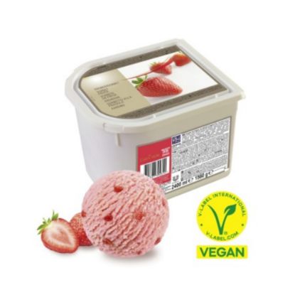 Bild von CDO ErdbeerSorbet VEGAN mit der Beschreibung mit Senga- Sengana Erdbeerstückchen, ohne deklarationspflichtige Zusatzstoffe