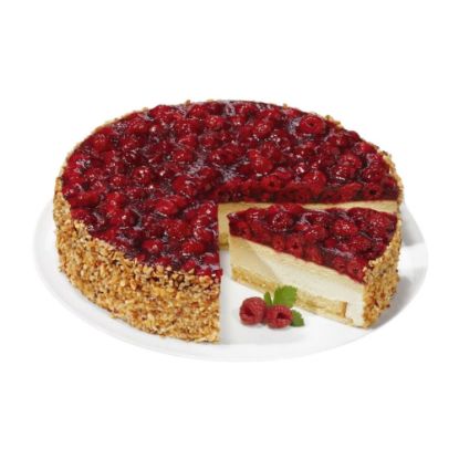 Bild von Himbeer-Käse-Sahne-Torte mit der Beschreibung ø 28cm /2200g ungeschnitten