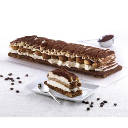 Bild von Tiramisù con Savoiardi 1050g mit der Beschreibung Kaffeedessert-Schnitte mit Mascarpone,ergibt 11 Portionen