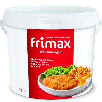 Bild von FRIMAX Schlemmergold - TOP Preis '25 mit der Beschreibung Halbflüssiges Pflanzenfett - Perfekt zum Frittieren, Braten,Backen & Kochen.
