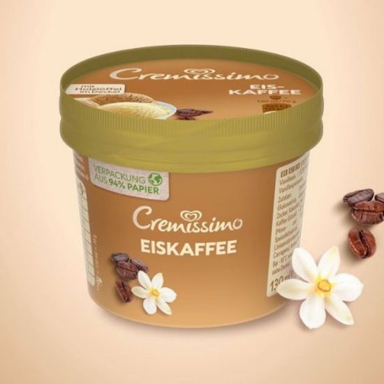 Bild von Cremissimo Becher Eiskaffee mit der Beschreibung Cremissimo to go Kaffeeeis und Vanilleeis