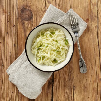 Bild von Weißkrautsalat pikant mit der Beschreibung Vorbestellung bis mittwochs - Lieferung ab Folgewoche Montag