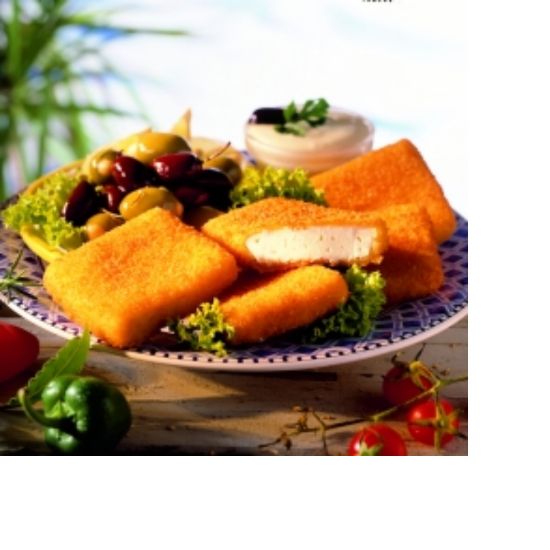 Bild von Hetax Back-Käse paniert, 75g mit der Beschreibung Traditioneller Weichkäse aus Kuhmilch, 45% Fett i. Tr., paniert & vorgebacken.