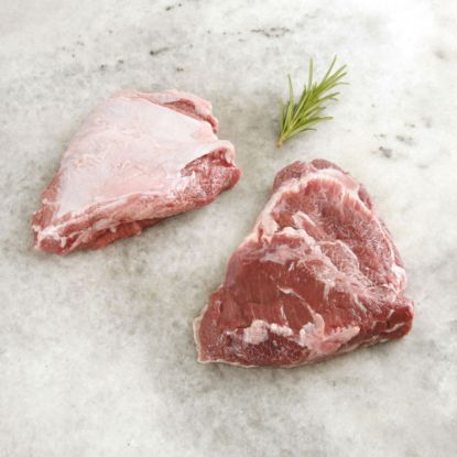 Bild von Kalbs-Bäckchen mit der Beschreibung sauber geputzt ohne Veterinärkontrollschnitt, teilentfettet