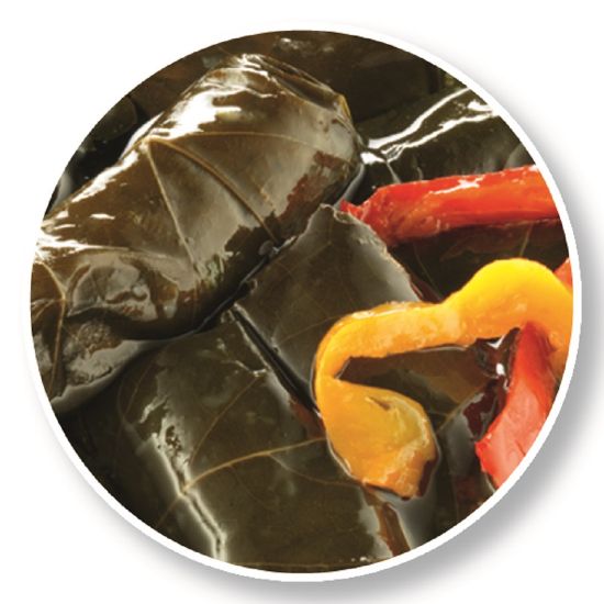 Bild von Weinblätter gefüllt mit der Beschreibung mit Reis & Kräutern