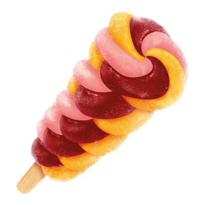 Bild von Twister Freeze mit der Beschreibung Fruchtige Swirls aus Pfirsichwassereis, erfrischender Orange & Himbeere mit Cool-Effekt.
