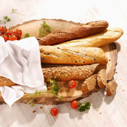 Bild von Knusper-Baguette-Kiste 280g mit der Beschreibung 4-fach sortiert, vorgebacken