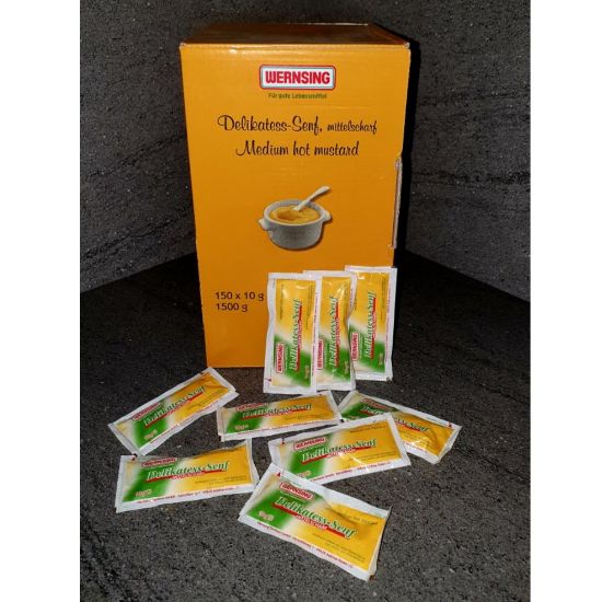 Bild von Delikatess Senf 10 ml mit der Beschreibung Portionsbeutel