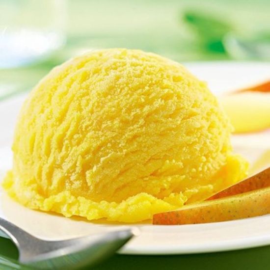 Bild von CDO Mango Sorbet VEGAN mit der Beschreibung Mangosorbet mit Mangostückchen, ohne deklarationspflichtige Zusatzstoffe