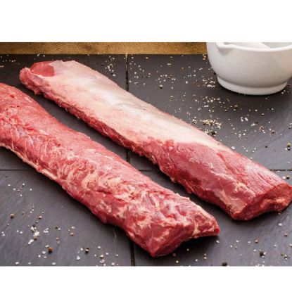 Bild von Wildschweinrücken ohne Knochen mit der Beschreibung ca.1,2-1,4kg/Stück, einzeln vakumiert