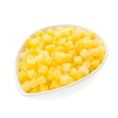 Bild von Steckrüben gewürfelt mit der Beschreibung Wurzelgemüse, süßlich-herb im Geschmack. Ideal für Eintöpfe.