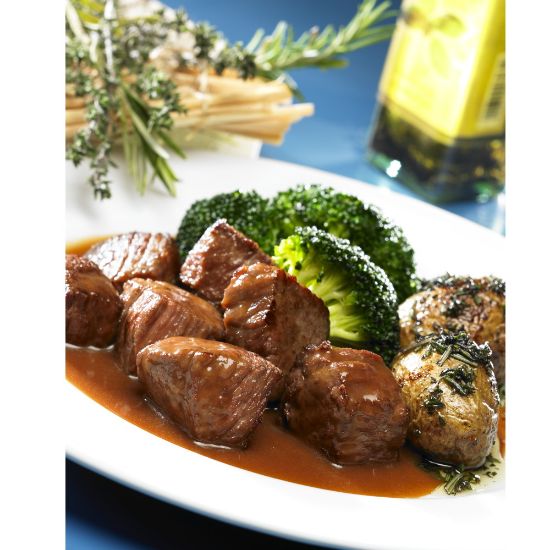 Bild von Rindergulasch Premium mit der Beschreibung Aus der Keule geschnitten, lose rollend, 28x28mm