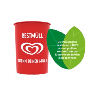 Bild von Papierk. Halbrund rot mit der Beschreibung Restmüll