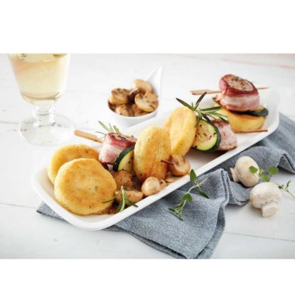 Bild von Pommes Macaires ca.41g mit der Beschreibung Aus frischem Kartoffelpüree, abgerundet mit feinen Gewürzen. Schnell zuzubereiten.