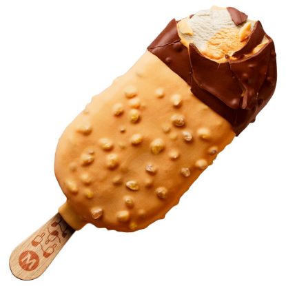 Bild von Magnum La Pêche mit der Beschreibung Eiskern mit Pfirsich & Eis mit Grapefruit-Geschmack umhüllt mit Zuckerstücken & knackiger Schokolade