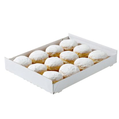 Bild von SG-Berliner mit Himbeer-Johannisbeerfüllung 65g mit der Beschreibung Fertig gebacken & mit Puderzucker bestäubt.