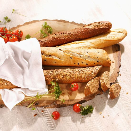 Bild von Knusper-Baguette-Kiste 280g mit der Beschreibung 4-fach sortiert, vorgebacken