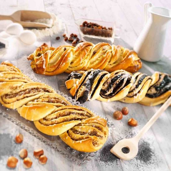 Bild von Gastro-Striezel Mischbox 3-fach sortiert mit der Beschreibung Butterhefegebäck 500g/ Stk.- fertig gebacken