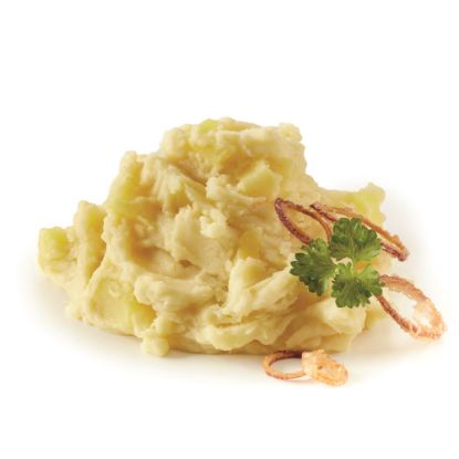 Bild von Stampfkartoffeln mit der Beschreibung Genial- einzigartige Stückigkeit, feines Butteraroma & eine dezente Muskatnote, wie selbstgemacht !