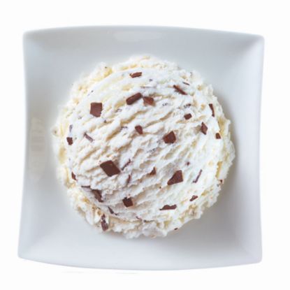 Bild von EISGENUSS Stracciatella mit der Beschreibung Eis mit Schokoladenstückchen, ohne deklarationspflichtige Zusatzstoffe