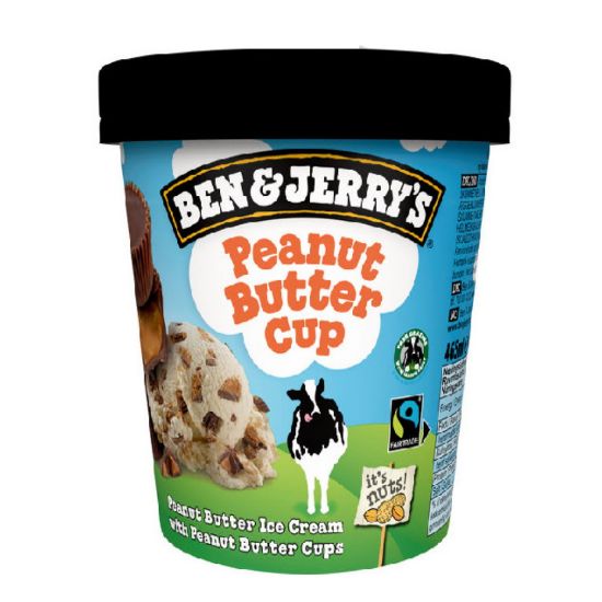 Bild von Peanut Butter Cup 465 ml Becher mit der Beschreibung Erdnussbutter-Eiscreme mit Erdnusscreme Drops