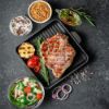Bild von Schweine-Nackensteak "Original" 150g mit der Beschreibung meliert mit Steakgewürz,  keine ÖL-Marinade- kein tropfen vom Grill