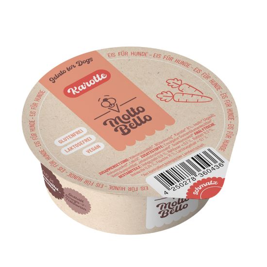 Bild von Molte Bello- Bio Hundeeis Karotte mit der Beschreibung Eis für Hunde ( und andere Haustiere ;-) Bio-zertifiziert & mit besten Zutaten.