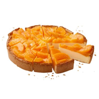 Bild von Pfirsich-Rahm-Käse-Torte mit der Beschreibung ø28 cm /2400g in 12 Stk vorgeschn.
